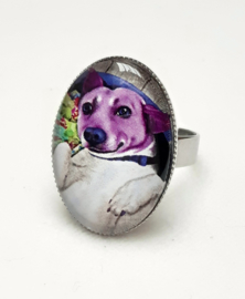 Anillo cabujón perro FAFFIE