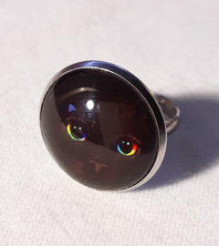 Anello cabochon gatto DARK BEAUTY