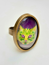 Anello cabochon gatto ORNAMENTA