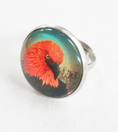 Bague cabochon oiseau AIGLE DE FEU