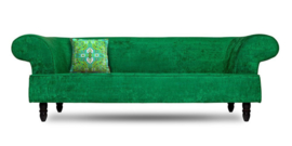 Green velvet cushion cover TOURMALINE