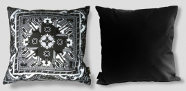 Housse coussin velours noire-grise-blanche NOIR DE MAZY