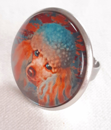 Bague cabochon chien LADY