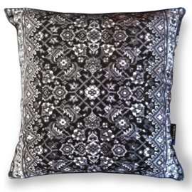Black-grey-white velvet cushion cover KING SNAKE