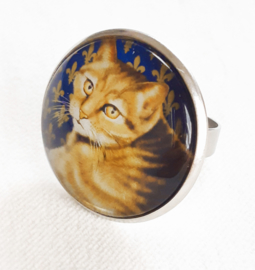 Cabochon-Ring Katze GOLDIE