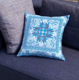 Housse coussin velours Bleu LAPIS LAZULI