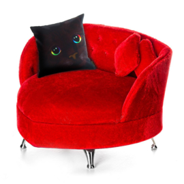 Black velvet cushion cover Cat  DARK BEAUTY