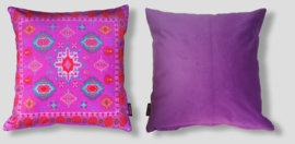 Purple velvet cushion cover CLOVER