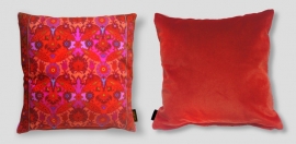 Red velvet cushion cover CRIMSON