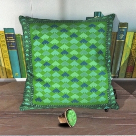 Green velvet cushion cover JADE
