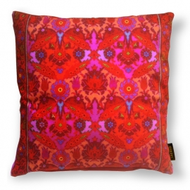 Red velvet cushion cover CRIMSON