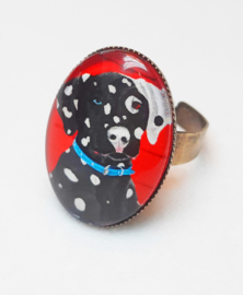 Cabochonring hond PONGO