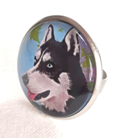 Bague cabochon chien IGOR