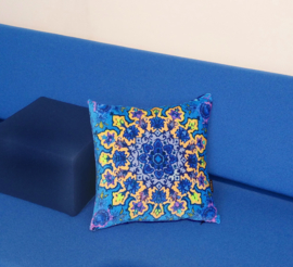 Blue velvet cushion cover INDIGO