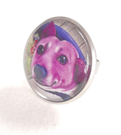 Cabochon ring dog FAFFIE