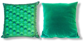 Housse coussin velours Verte JADE