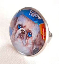 Cabochonring hond SHIZI