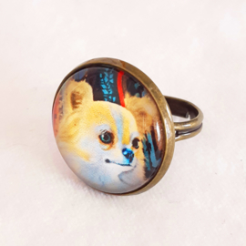 Anillo cabujón perro BLONDIE