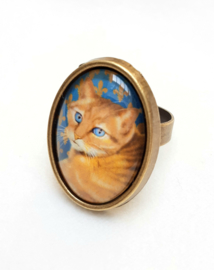 Anello cabochon gatto BLUE EYE