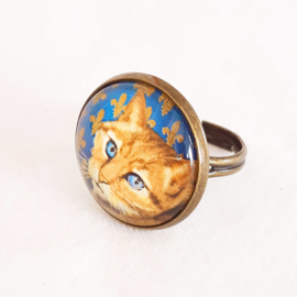 Bague cabochon chat BLUE EYE