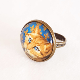 Cabochon-Ring Katze BLUE EYE