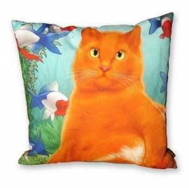 Fodera cuscino velluto gatto Aqua Arancione RE ARANCIONE
