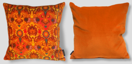 Orange velvet cushion cover TIGER LILY