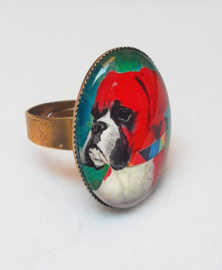 Cabochon ring dog BACO