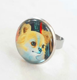 Anillo cabujón perro BLONDIE