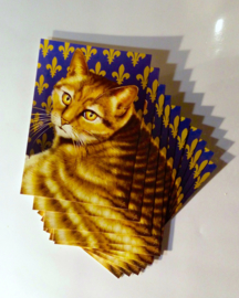 Blue gold velvet cushion cover Cat GOLDIE