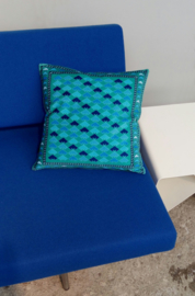 Sofa pillow Turquoise velvet cushion cover SWIMMING POOL