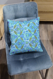 Turquoise velvet cushion cover CARIBBEAN