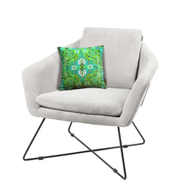 Green velvet cushion cover TOURMALINE