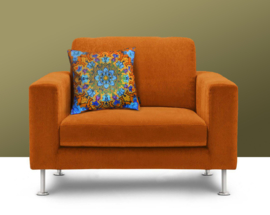 Orange velvet cushion cover MARIGOLD