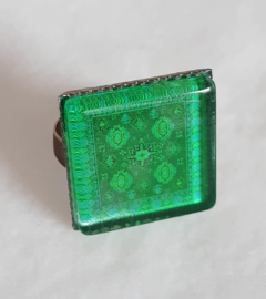 Anillo cabujón ESMERALDA verde