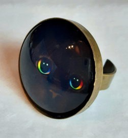 Cabochon-Ring Katze DARK BEAUTY