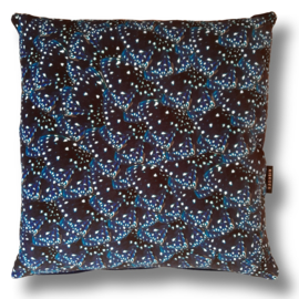 Housse Coussin velours Bleu foncé PAPILLON NUIT ÉTOILÉ