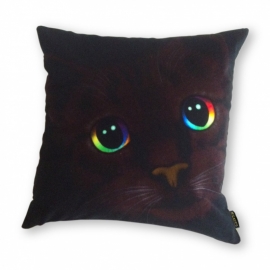 Black velvet cushion cover Cat  DARK BEAUTY