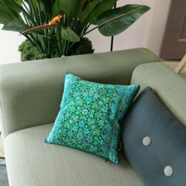 Housse coussin velours Verte COLIBRI VERT