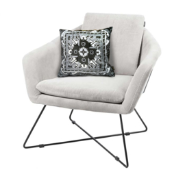 Black-grey-white velvet cushion cover BLACK MARBLE