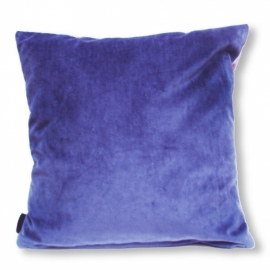 Housse coussin chat velours LILAS OEIL ROSE 
