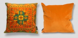 Orange velvet cushion cover PUMPKIN