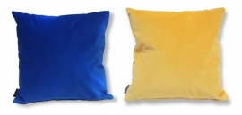 Housse coussin chat velours Bleue-Or chat GOLDIE