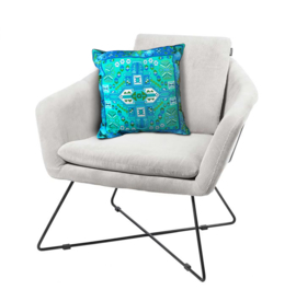 Turquoise velvet cushion cover AQUAMARINE