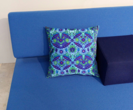 Blue velvet cushion cover BLUE BINDWEED