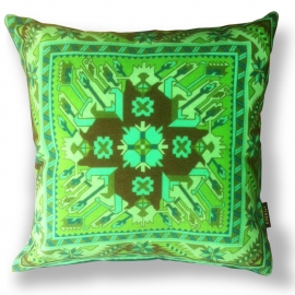 Housse coussin velours Verte PRINTEMPS