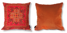 Red velvet cushion cover CARNELIAN