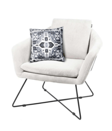 Black-grey-white velvet cushion cover WHITE WAGTAIL