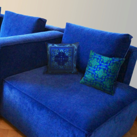 Blue velvet cushion cover ROYAL BLUE