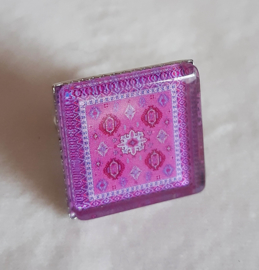 Anillo cabujón TRÉBOL morado